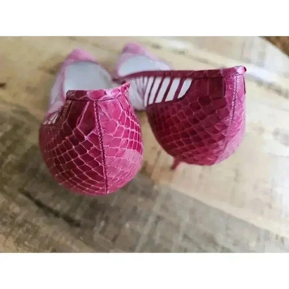 Vintage Cleo Bottier Made In Italy Crocidile Pumps Pink Size 38 1/2 - Picture 9 of 16